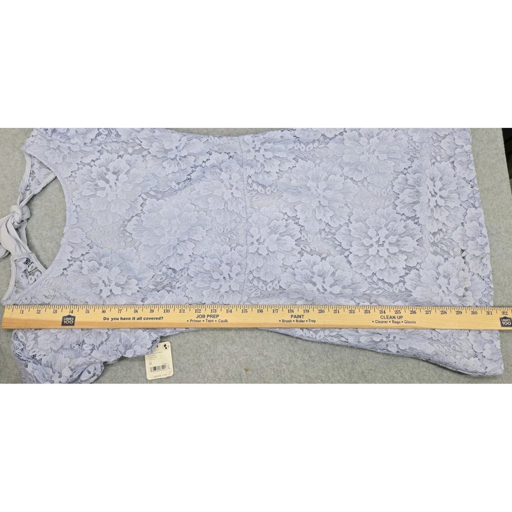 NWT FREE PEOPLE Light Blue HAILEE MINI DRESS  LACE FLORAL Cottagecore M - Picture 11 of 11